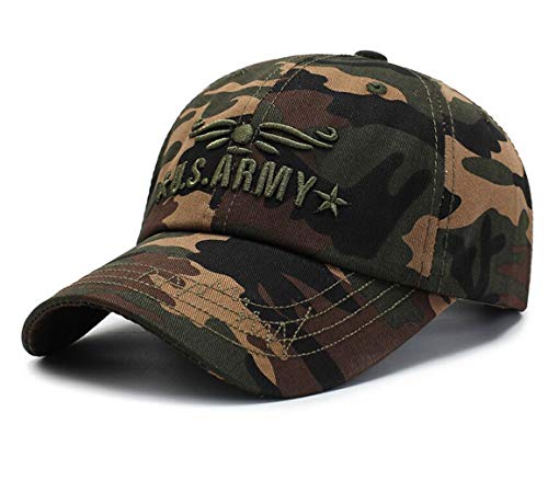 QICHEN Camouflage Baseball Cap Herren Outdoor Tarnung Stickerei Army Kappe (Braun) von QICHEN