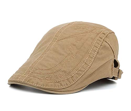 QICHEN Flatcap Herren Mütze Schiebermütze Gatsby Schirmmütze Kappe (Beige) von QICHEN