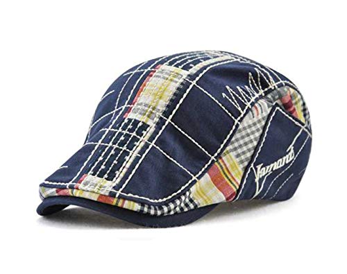 QICHEN Herren Schiebermütze ivy Newsboy Flat Cap Stickerei Barette Schirmmütze Kappe (Blau) von QICHEN