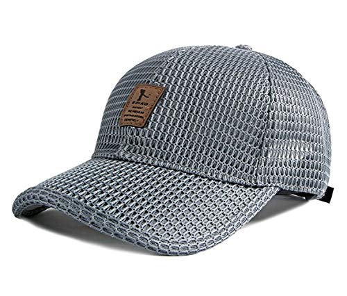 QICHEN Mesh Baseballcap Herren Basecap Sommer Sport Sonnenschutz Atmungsaktiv Kappe (Dunkelgrau) von QICHEN