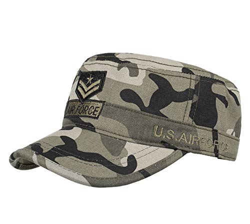 QICHEN Military Army Cap Herren Flache Baseball Cap Freien Wandern Sonnenschutz Freizeit Kappe Verstellbar (Camo) von QICHEN