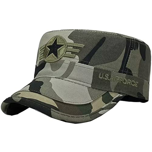QICHEN Military Army Cap Herren Flache Baseball Cap Freien Wandern Sonnenschutz Freizeit Kappe Verstellbar (Camo-1) von QICHEN