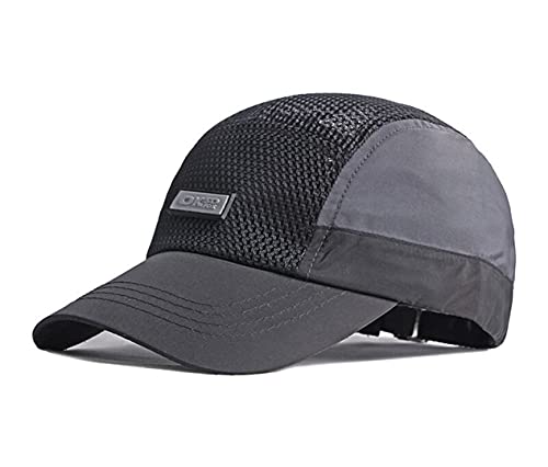 QICHEN Schnelltrocknend Basecap Herren Mesh Sonnen Sport Baseball Cap Sommer Atmungsaktive Kappe (Schwarz) von QICHEN