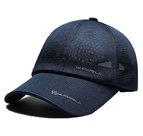 QICHEN Sommer Cap Herren Mesh Basecap Atmungsaktiv Outdoor Sportkappe (Blau) von QICHEN