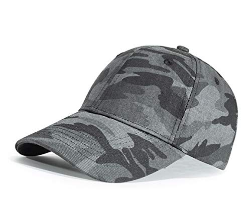 QICHEN Tarnung Baseballmütze Unisex Outdoor Camouflage Cap Sport Kappe (Grau) von QICHEN