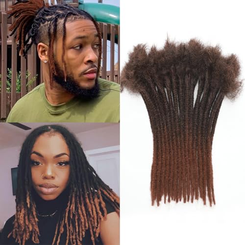 QIDESHENG 10 Inch Dreadlock Extensions Synthetic Hair 30Strands 0.8 Width Handmade Dreads Hair Extensions Reggae Braids Locs Synthetic Hippie Single Ended Dreads for Women/Men/Kids (1B/30, 10Inch) von QIDESHENG