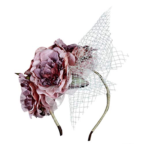 Fascinator Damen Women's Fascinator Hat Wedding Bridal Fascinator Hat Flower Fascinator Feather Brooch Corsage Hair Clip Fascinator Hair Clip von QIFLY