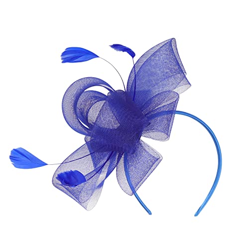 Fascinator Damen Women's Vintage Accessories Hochzeit Braut Kopfschmuck Kopfschmuck Feather Veil Mesh Headband 1950s Vintage Fascinator Hat von QIFLY