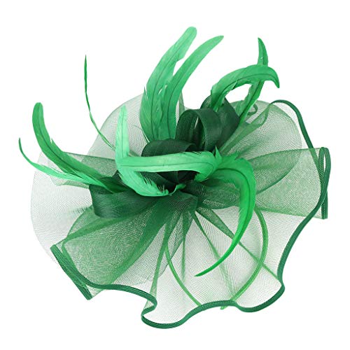 Fascinator Hochzeit Damen Elegant Fascinator Haarreif Für Hochzeit Cocktail Ladies’ Cocktail Party Fascinator Flower Fascinator Feather Brooch Corsage Hair Clip Fascinator Wedding Hat von QIFLY