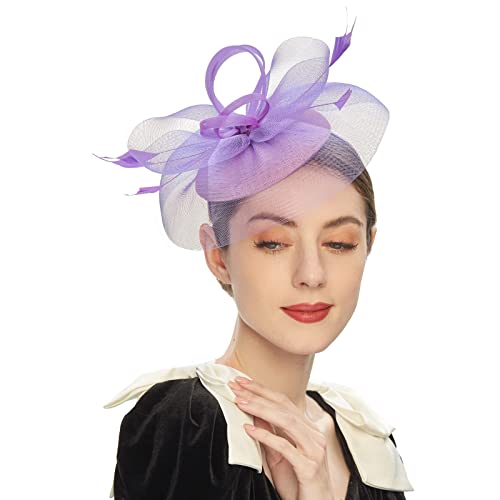 Fascinator Hochzeit Damen Elegant Fascinator Haarreif Für Hochzeit Cocktail Pillbox Schleier Hut Halloween Costume Fascinator Hüte Für Frauen von QIFLY