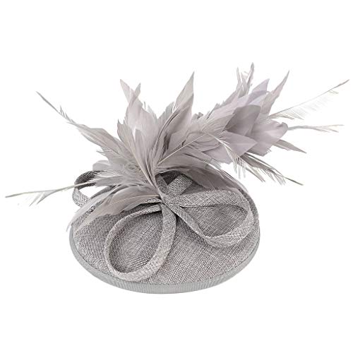 Fascinator Hut Damen Women's Cocktail Fascinators Mesh for Costume Carnival Theme Party Feather Veil Mesh Headband 1920er Fascinator Stirnband von QIFLY