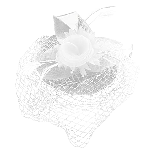 Fascinator Schwarz Women's Fascinator Hair Clip Hat Wedding Party Top Tea Hat for Women and Girls Flower Fascinator Feather Brooch Corsage Hair Clip Fascinators 1920s Fascinators Hut von QIFLY