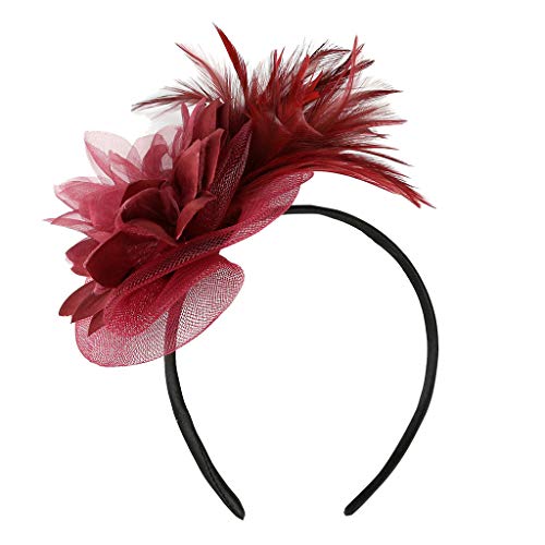 Fascinator Schwarz Women's Tea Party Wedding Baseball Caps Wedding Tea Party Hair Accessory Frauen Feder Fascinator Hut Bridal Wedding for Dress Party Cocktail von QIFLY