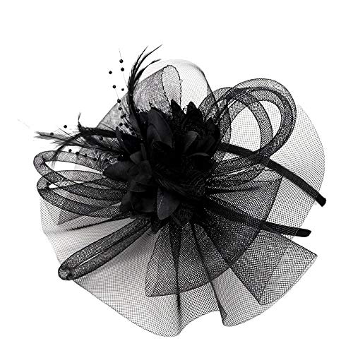 Kopfschmuck Fascinator Women's Vintage Accessories Hochzeit Braut Kopfschmuck Kopfschmuck Headwear Elegant Cocktail Wedding Headbands for Women Girls Ball Headband for Headband von QIFLY