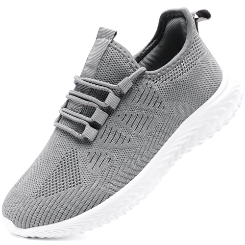QIJGS Schuhe Damen Sportschuhe Sneaker Turnschuhe Damenschuhe Laufschuhe Tennisschuhe Straßenlaufschuhe Fitnessschuhe Wanderschuhe Atmungsaktiv Freizeitschuhe Grau 36 von QIJGS