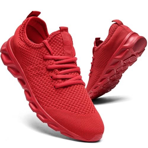 QIJGS Sneaker Damen Freizeitschuhe Sportschuhe Laufschuhe Turnschuhe Fitness Straßenlaufschuhe Trainer Outdoor Sneakers Tennis Gym Walkingschuhe Jogging Schuhe Rot 40 von QIJGS