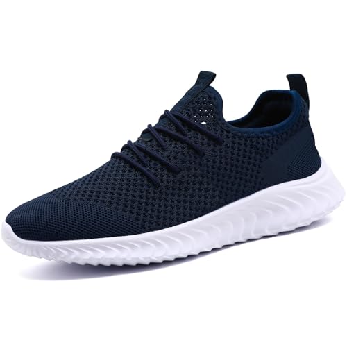 QIJGS Sportschuhe Herren Sneaker Running Laufschuhe Schuhe Turnschuhe Wanderschuhe Straßenlaufschuhe Tennisschuhe Leicht Fitnessschuhe Jogging Walking Slip on Blau 46 von QIJGS
