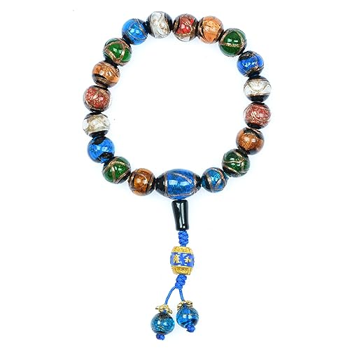 QIKAIDE Tibetische Meditationsarmbänder, handgefertigt, gesegnet von Mönchen für Yoga, Chakra-Heilung, Achtsamkeit und Stressabbau, Künstlicher Zirkon-Edelstein von QIKAIDE