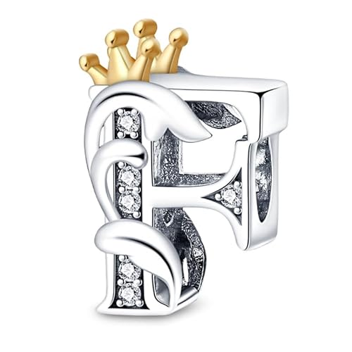 QIKAOLA 925 Sterling Silber Buchstabe Charms A-Z Alphabet Perlen für Pandora Armband und Halskette Silber Charme Perlen Anhänger Kompatibel mit europäischen Armbänder Halskette für Frauen von QIKAOLA