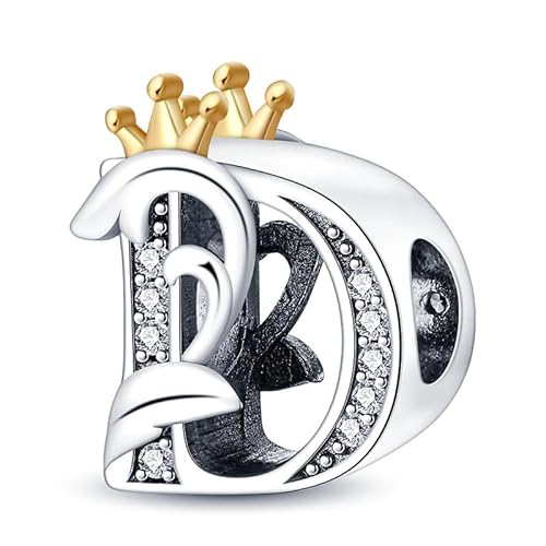 QIKAOLA 925 Sterling Silber Buchstabe Charms A-Z Alphabet Perlen für Pandora Armband und Halskette Silber Charme Perlen Anhänger Kompatibel mit europäischen Armbänder Halskette für Frauen von QIKAOLA