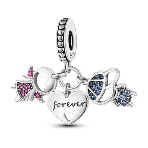 QIKAOLA 925 Sterling Silber Charms Beads für Pandora Armbänder Halskette Charms Anhänger Kompatibel mit europäischen Armbänder und Halsketten für Frauen Mädchen von QIKAOLA