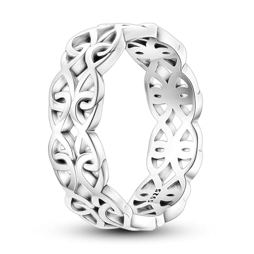 QIKAOLA Silber Ringe für Frauen 925 Sterling Silber Ringe Erklärung Ringe stapelbar Ringe für Jugendliche Mädchen Eternity Band Ringe von QIKAOLA