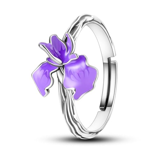 QIKAOLA 925 Sterling Silber Offene Ringe für Frauen Daumenring Stern/Mond/Blume/Schmetterling Zierlicher Ring Stapelbare Ringe Verstellbarer Ring von QIKAOLA