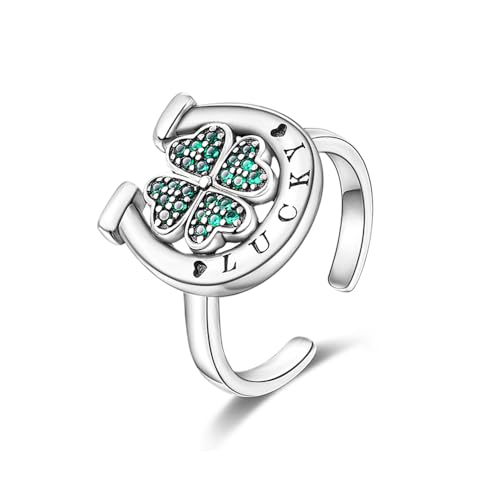 QIKAOLA 925 Sterling Silber Offene Ringe für Frauen Daumenring Stern/Mond/Blume/Schmetterling Zierlicher Ring Stapelbare Ringe Verstellbarer Ring von QIKAOLA