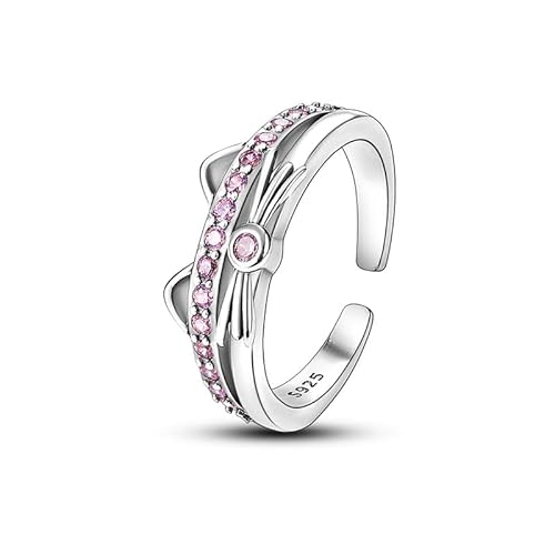 QIKAOLA 925 Sterling Silber Offene Ringe für Frauen Daumenring Stern/Mond/Blume/Schmetterling Zierlicher Ring Stapelbare Ringe Verstellbarer Ring von QIKAOLA