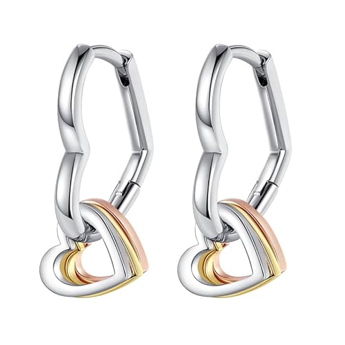 QIKAOLA 925 Sterling Silber Ohrringe für Frauen bunte Creolen kleine Hoop Huggie Ohrringe von QIKAOLA