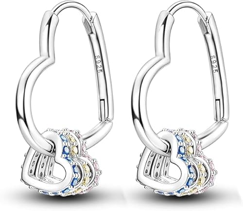 QIKAOLA S925 Silber Ohrringe für Frauen Huggie Hoop Ohrringe bunt kubischer Zirkon von QIKAOLA