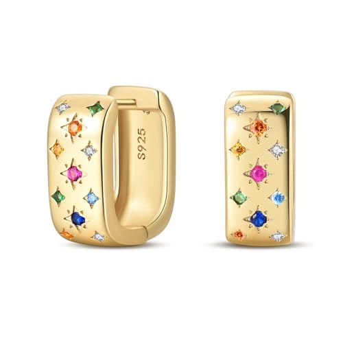 QIKAOLA Silber Ohrringe für Frauen S925 Sterling Silber Creolen Ohrringe Huggie Ohrringe von QIKAOLA