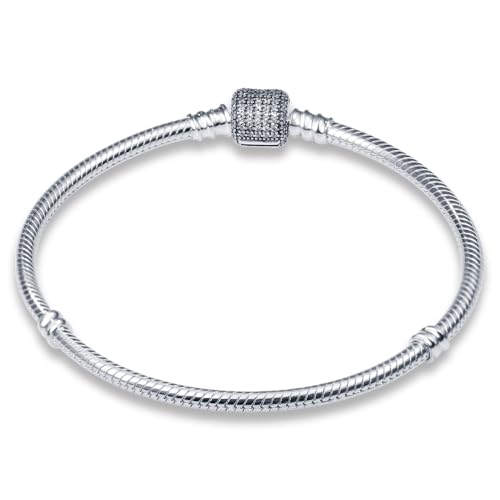 QIKAOLA S925 Silber Pandora Armbänder für Frauen Snake Chain Armbänder passt für Pandora Charms von QIKAOLA