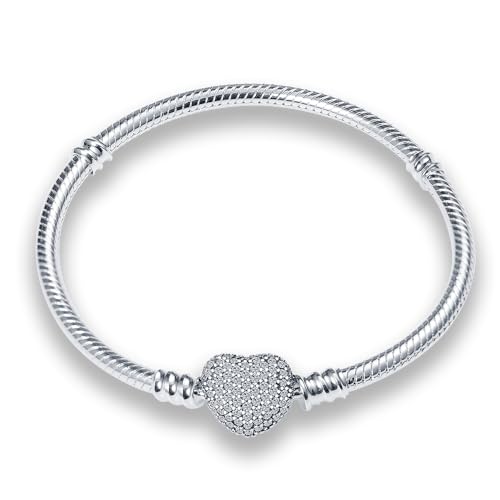 QIKAOLA S925 Silber Pandora Armbänder für Frauen Snake Chain Armbänder passt für Pandora Charms von QIKAOLA