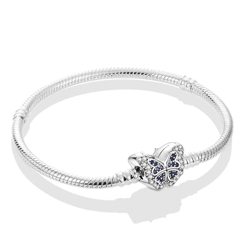 QIKAOLA Silber Armbänder für Frauen Schlange Kette Armbänder mit Schmetterling Verschluss von QIKAOLA