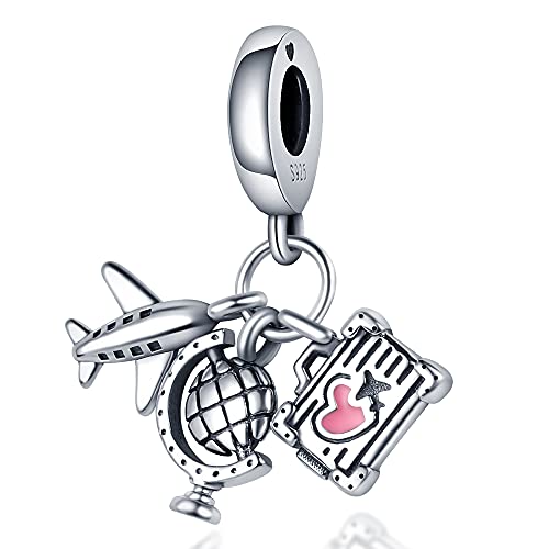 QIKAOLA Charm passt Halskette Armbänder für Frau 925 Sterling Silber Dangle Anhänger Perlen Pandora Charm Perlen für Armband Halskette von QIKAOLA