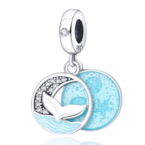 QIKAOLA Charm passt Halskette Armbänder für Frau 925 Sterling Silber Dangle Anhänger Perlen Pandora Charm Perlen für Armband Halskette von QIKAOLA