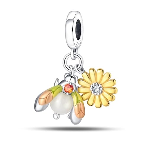 QIKAOLA Charm passt Halskette Armbänder für Frau 925 Sterling Silber Dangle Anhänger Perlen Pandora Charm Perlen für Armband Halskette von QIKAOLA