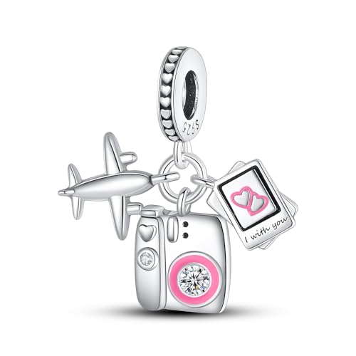 QIKAOLA Charm passt Halskette Armbänder für Frau 925 Sterling Silber Dangle Anhänger Perlen Pandora Charm Perlen für Armband Halskette von QIKAOLA
