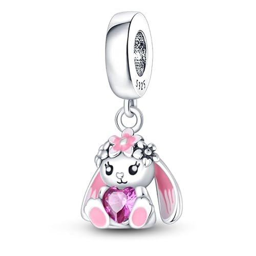 QIKAOLA Charm passt Halskette Armbänder für Frau 925 Sterling Silber Dangle Anhänger Perlen Pandora Charm Perlen für Armband Halskette von QIKAOLA