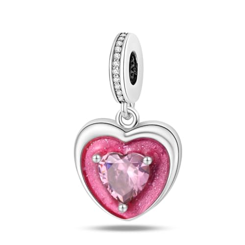 QIKAOLA Charm passt Halskette Armbänder für Frau 925 Sterling Silber Dangle Anhänger Perlen Pandora Charm Perlen für Armband Halskette von QIKAOLA