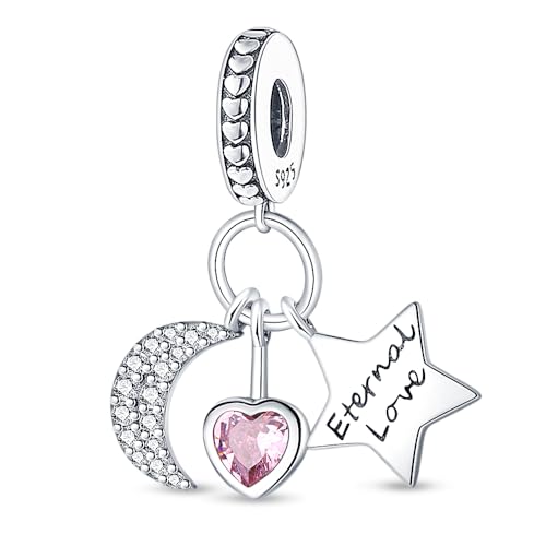 QIKAOLA Charm passt Halskette Armbänder für Frau 925 Sterling Silber Dangle Anhänger Perlen Pandora Charm Perlen für Armband Halskette von QIKAOLA