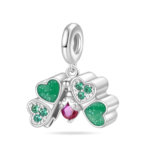 QIKAOLA Lucky Number World Cup Charm Beads S925 Sterling Silber Charm Beads Anhänger mit Cubic Zirkonia für europäische Armbänder Halskette Schmuck Geschenk für Frauen von QIKAOLA