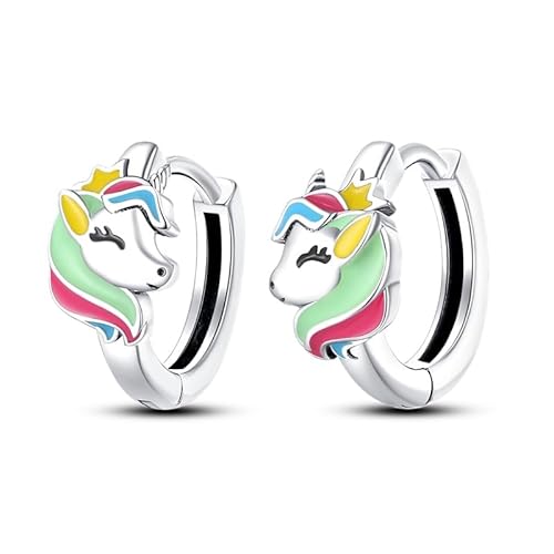 QIKAOLA 925 Sterling Silber Ohrringe für Frauen Bunte Creolen Kleine Creolen Huggie-Ohrringe Hypoallergene Ohrringe für Mädchen von QIKAOLA