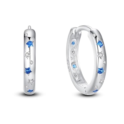 QIKAOLA 925 Sterling Silber Ohrringe für Frauen Bunte Creolen Kleine Creolen Huggie-Ohrringe Hypoallergene Ohrringe für Mädchen von QIKAOLA