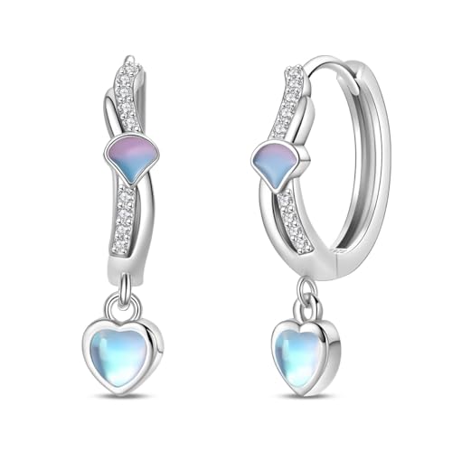 QIKAOLA S925 Silber Ohrringe Creolen bunt Ohrringe für Frauen von QIKAOLA