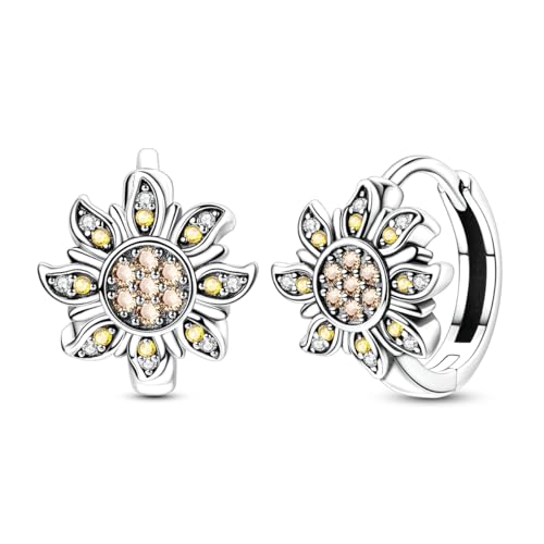 QIKAOLA S925 Silber Ohrringe für Frauen Huggie Hoop Ohrringe bunt kubischer Zirkon von QIKAOLA