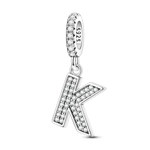 QIKAOLA S925 Sterling Silber A-Z Buchstaben Charms für Pandora Armbänder 26 Alphabet Charms für Frauen Schmuck Geschenk von QIKAOLA