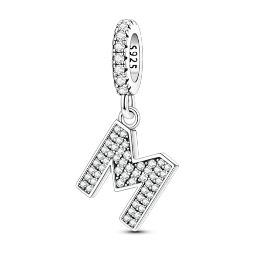 QIKAOLA S925 Sterling Silber A-Z Buchstaben Charms für Pandora Armbänder 26 Alphabet Charms für Frauen Schmuck Geschenk von QIKAOLA