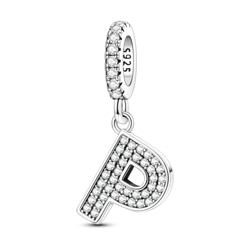 QIKAOLA S925 Sterling Silber A-Z Buchstaben Charms für Pandora Armbänder 26 Alphabet Charms für Frauen Schmuck Geschenk von QIKAOLA